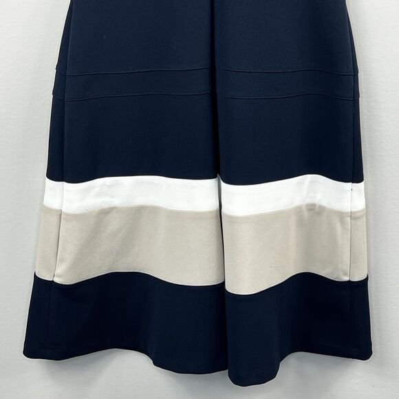 Tommy Hilfiger Navy Blue Fit and Flare Sleeveless Dress Size 4P - Picture 11 of 13